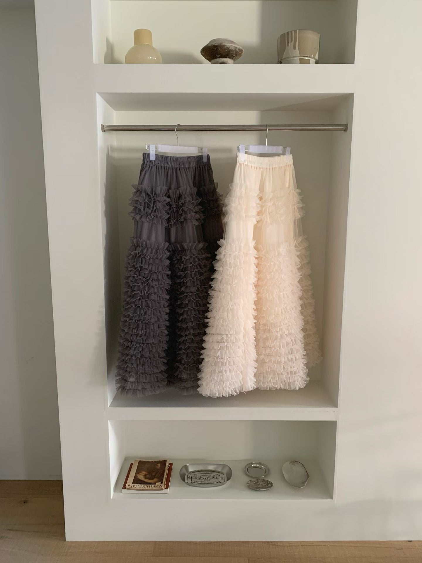 【SALE】層層ruffle邊紗紗裙丨灰