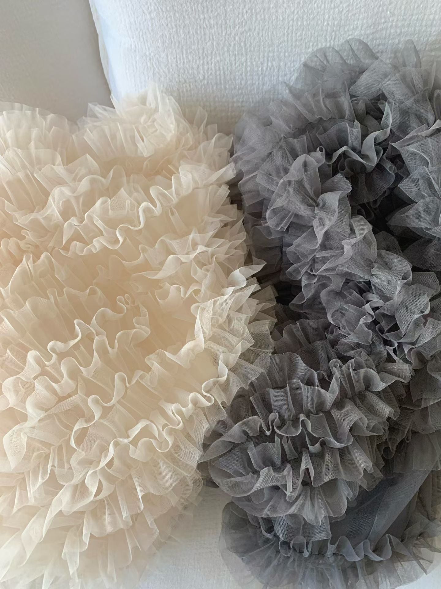 【SALE】層層ruffle邊紗紗裙丨灰