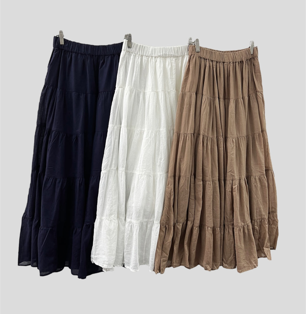 【SALE】棉紗層層半身裙|啡