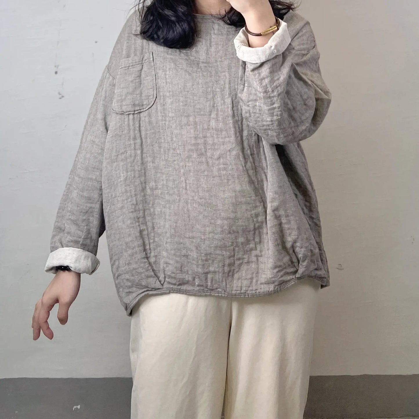 棉紗口袋top|3 col