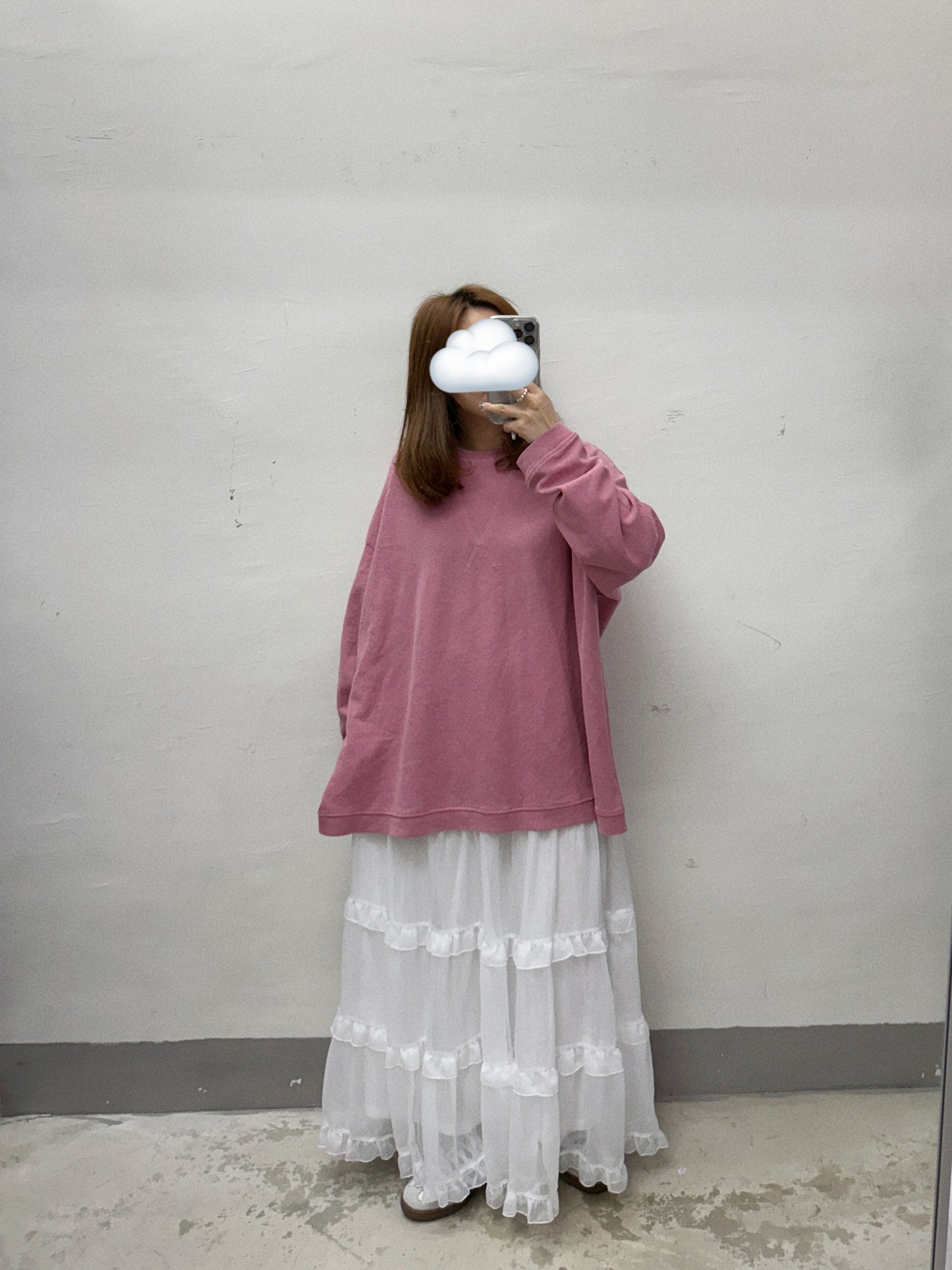 oversize basic top|粉