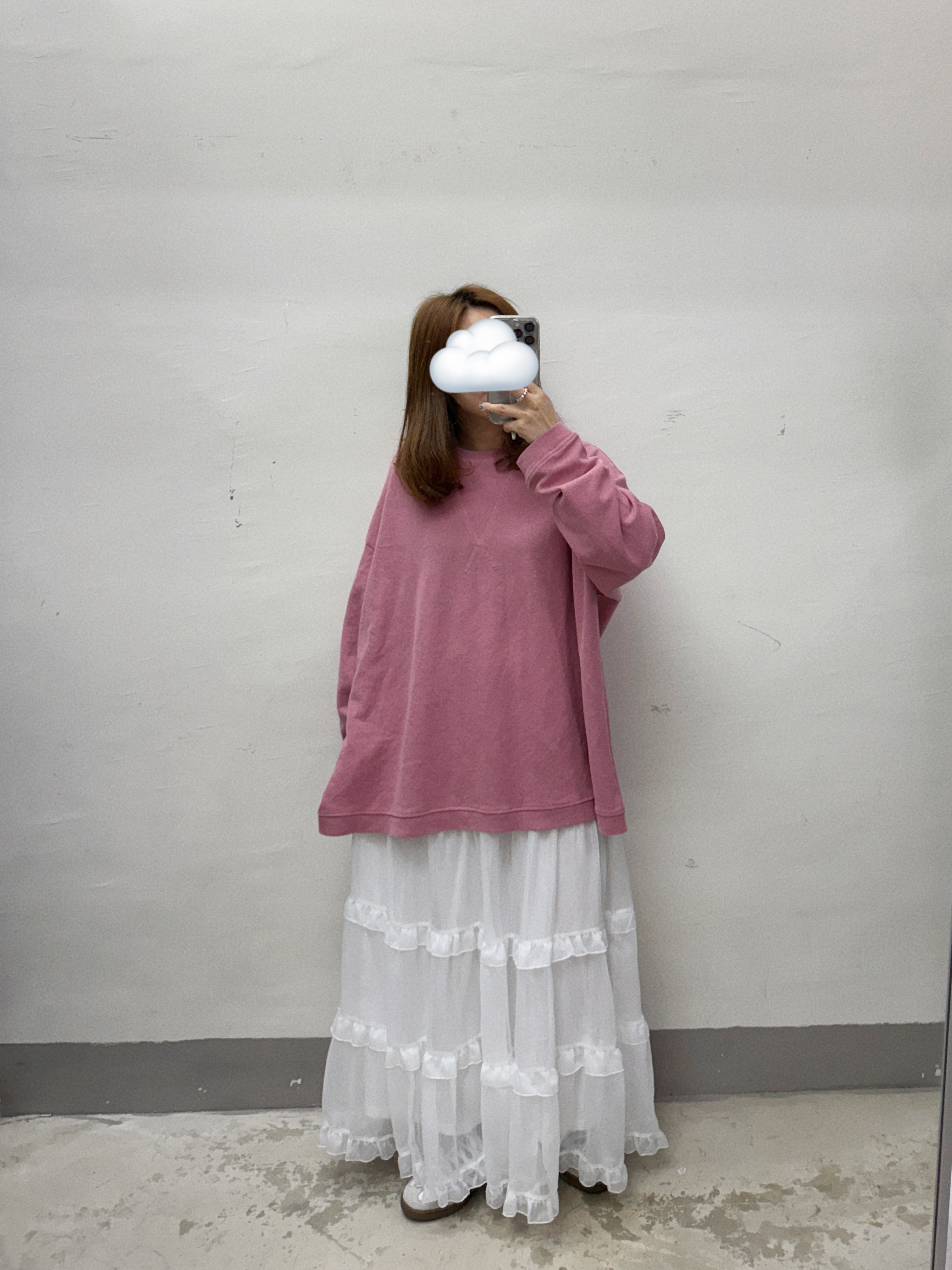oversize basic top|粉