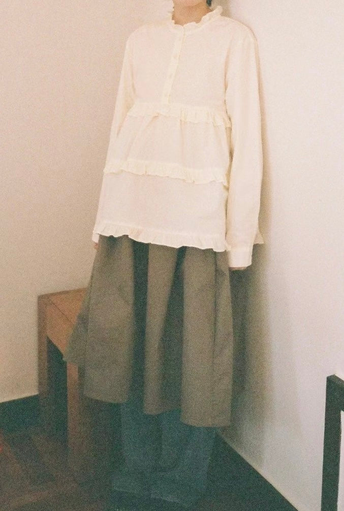 【SALE】ruffle邊恤top|黃