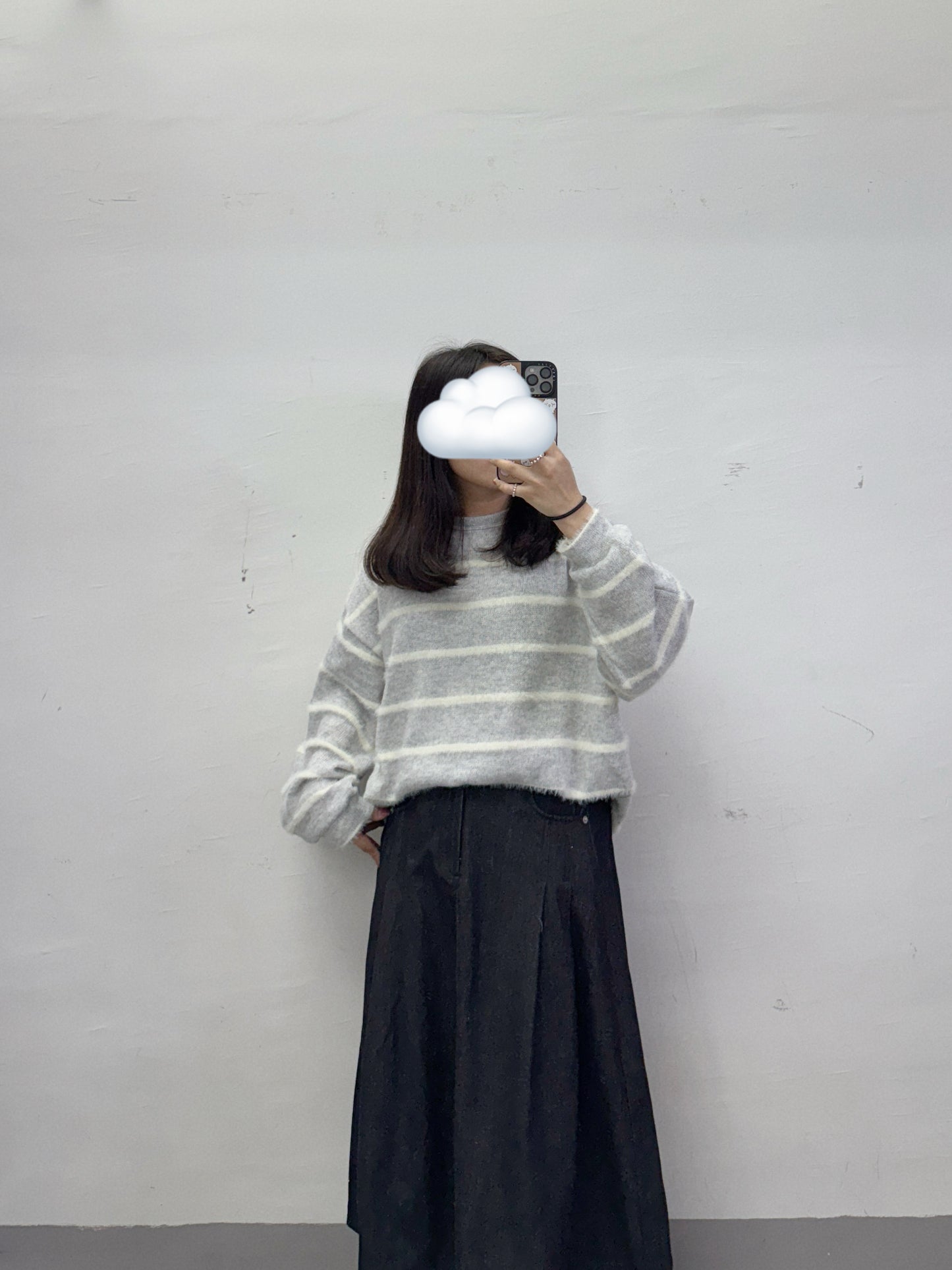 【SALE】中長牛仔半身裙丨藍
