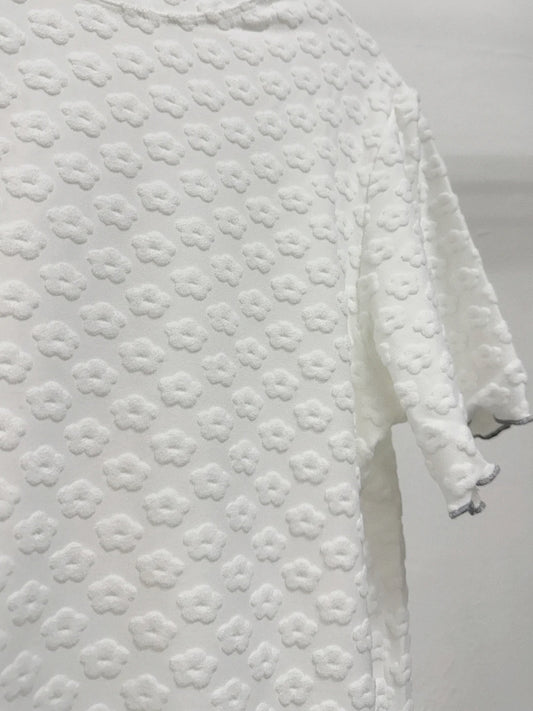 毛巾料花花上衣