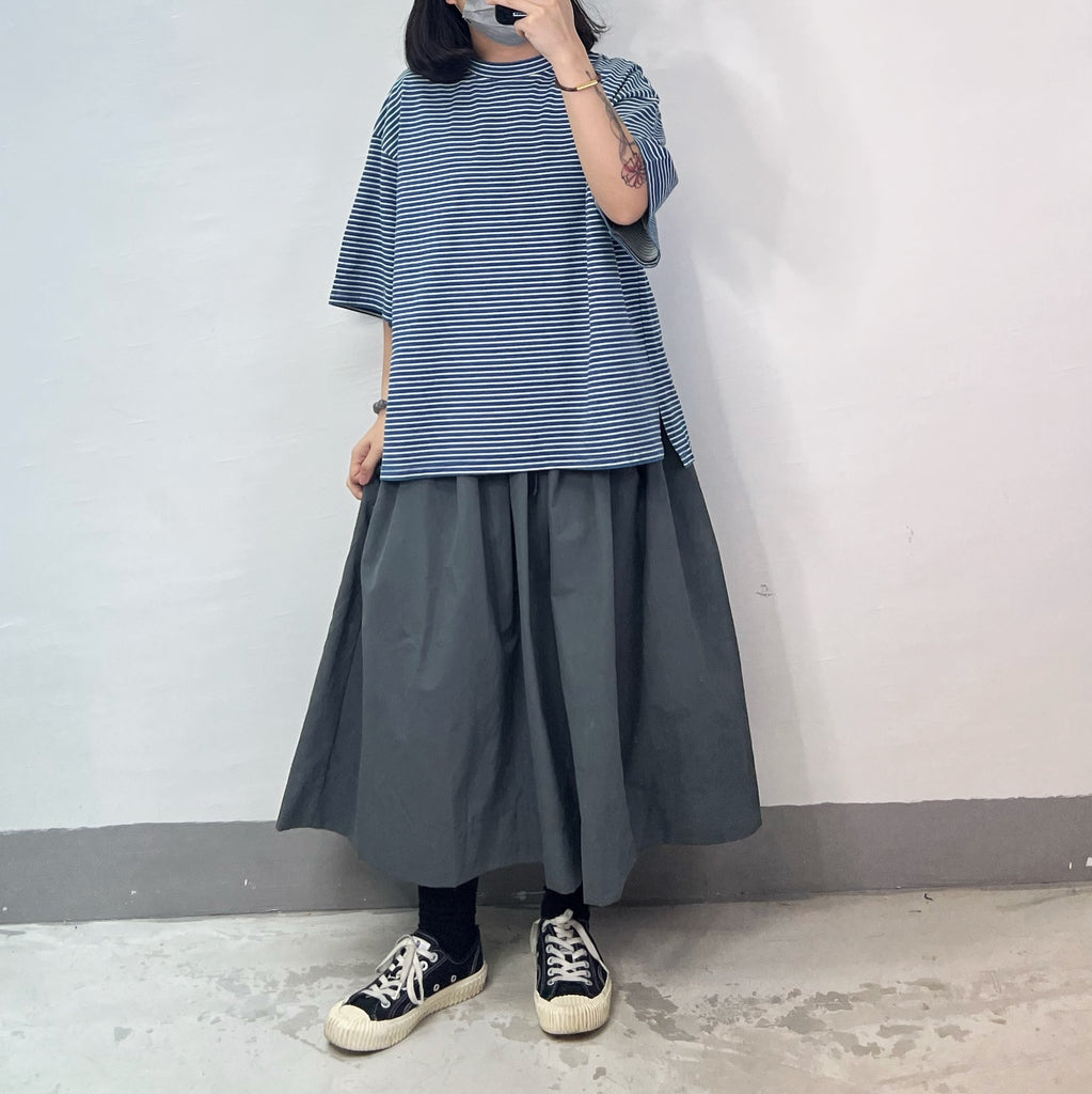 【SALE】嗦嗦料跣水料全橡筋百褶半身裙|灰