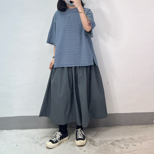 【SALE】嗦嗦料跣水料全橡筋百褶半身裙|灰