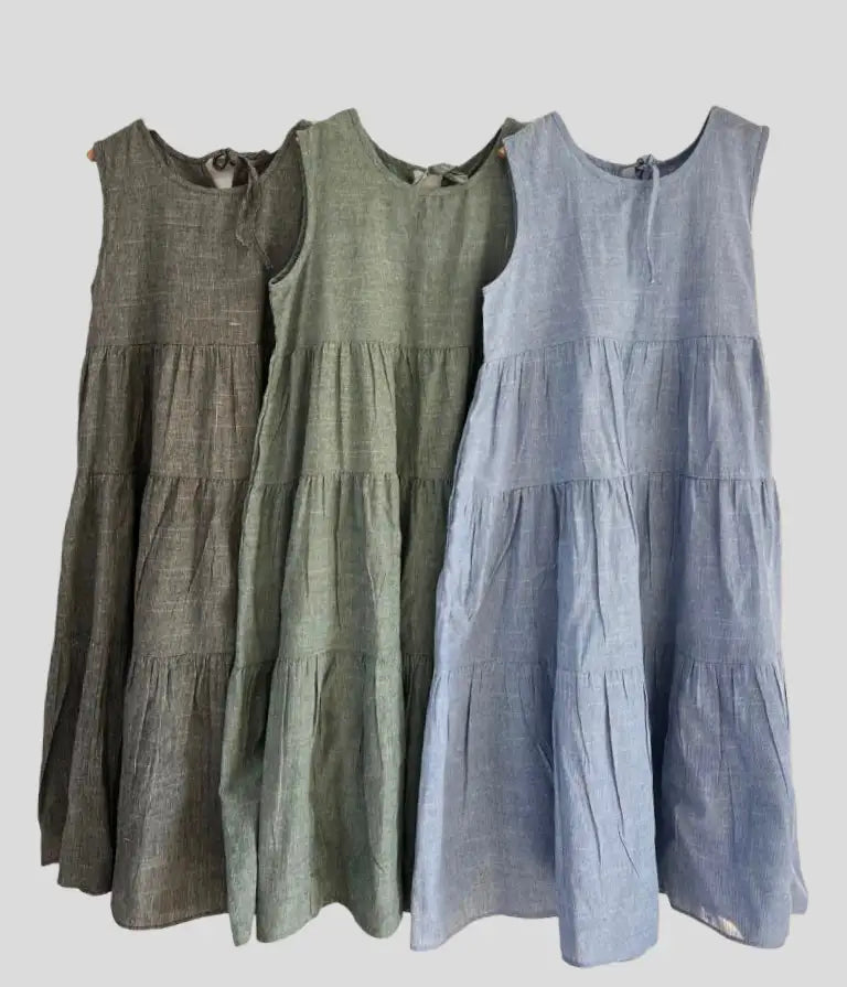 【SALE】幼條紋層層背心ops |3 col
