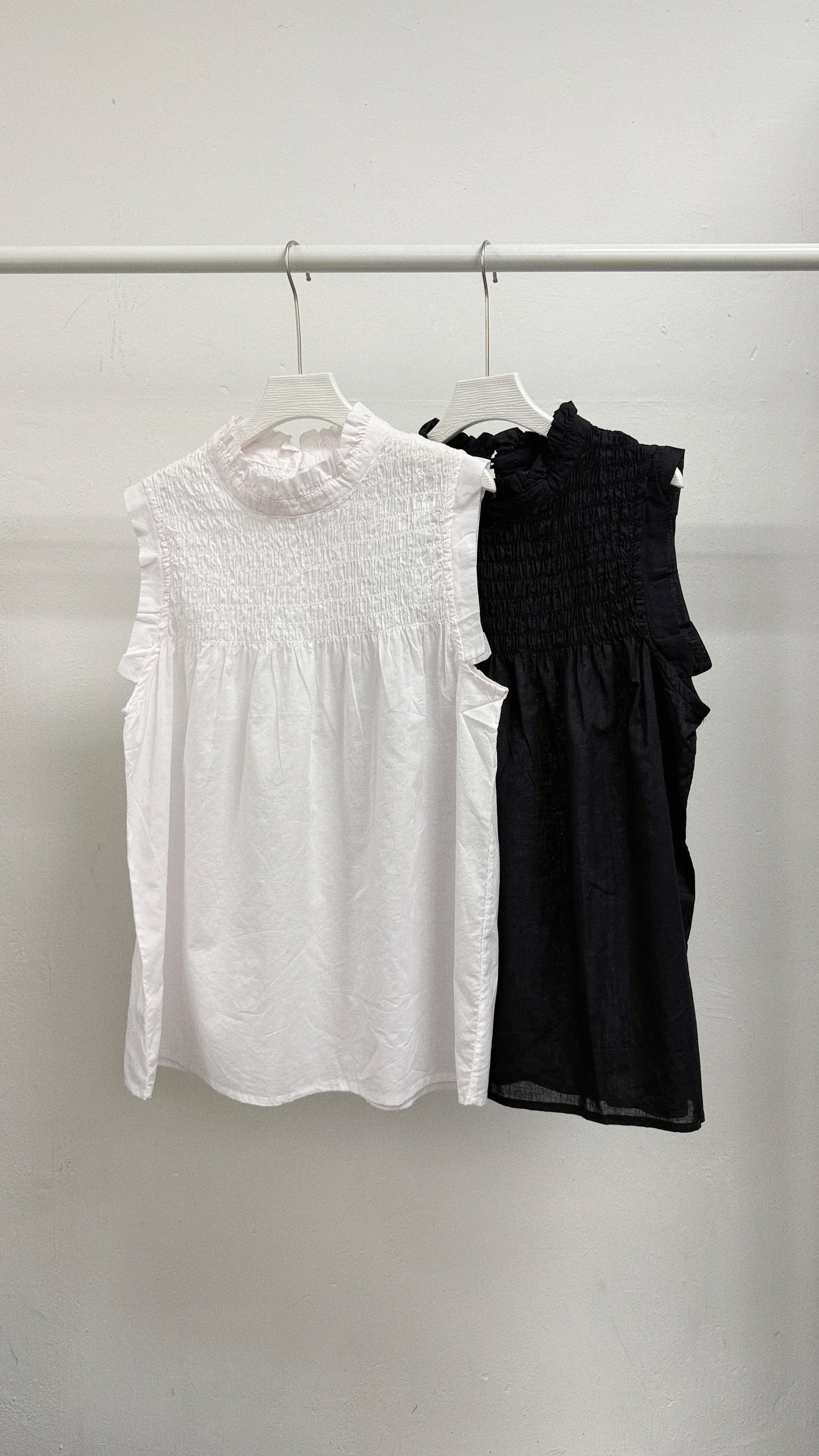 【SALE】ruffle領百褶背心|4 col