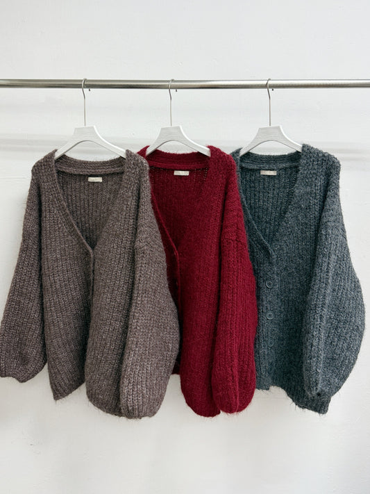 【SALE】v領針織冷外套丨灰