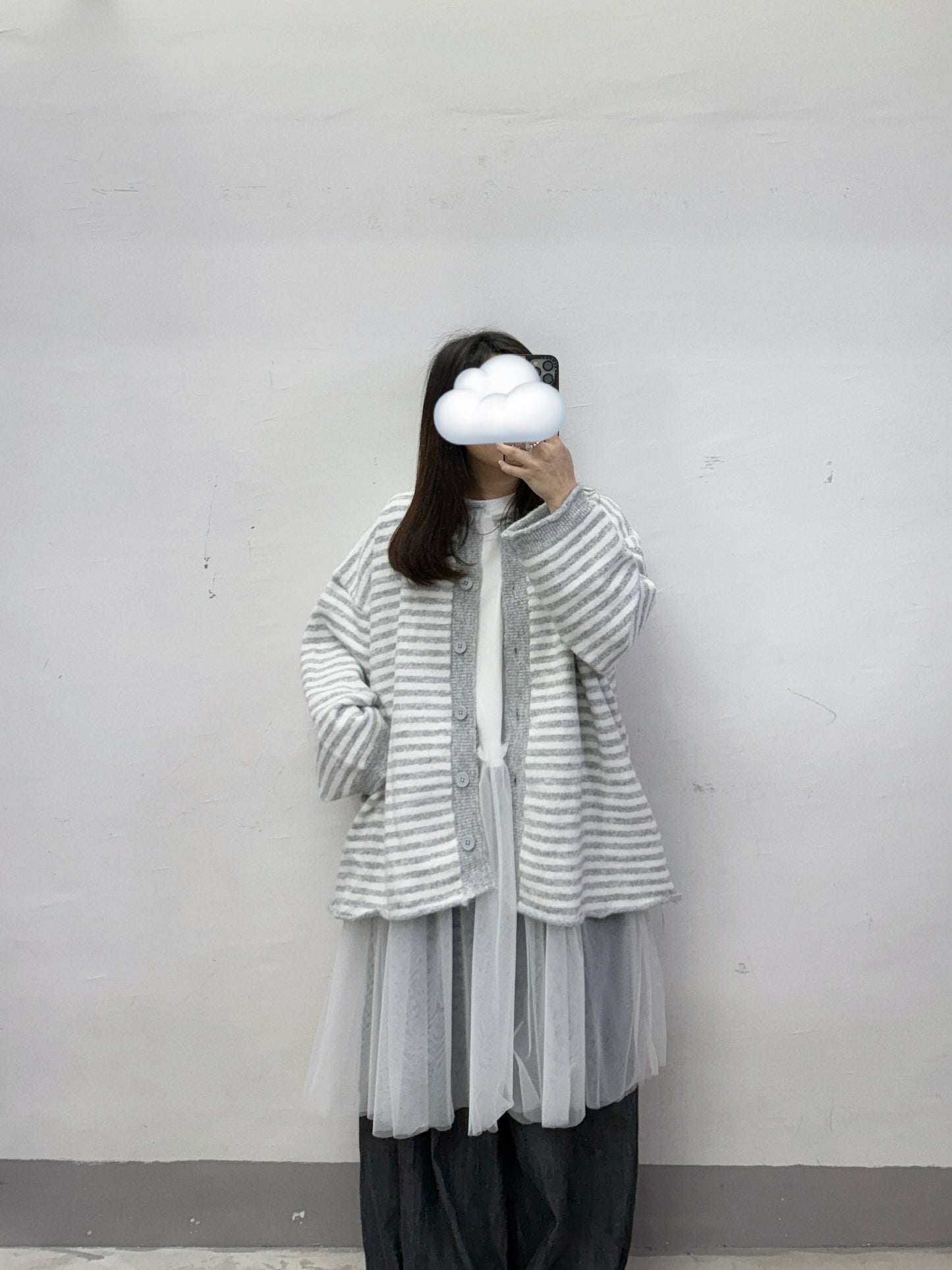 下擺拼紗圓領背心丨2 col