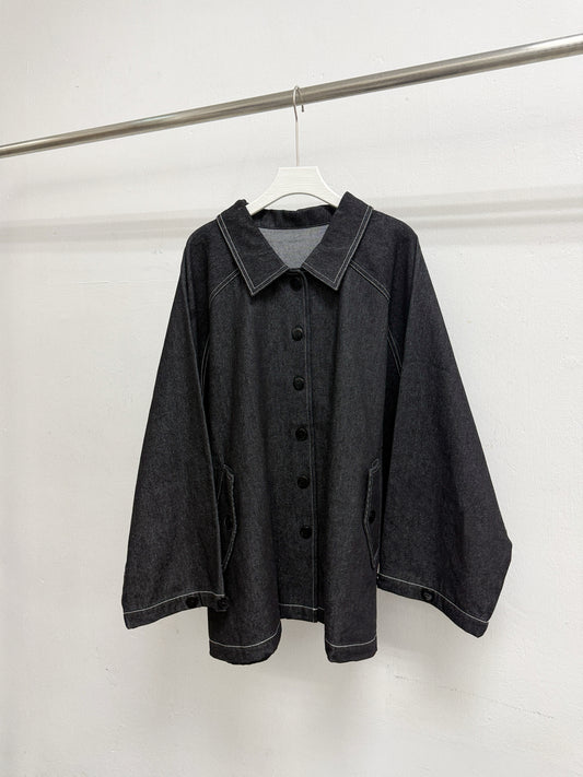 明線牛仔闊型外套