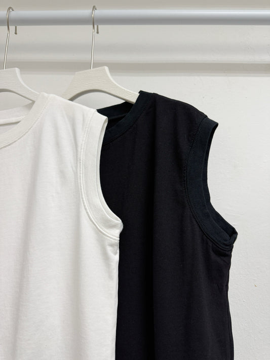 basic圓領包邊背心丨2 col