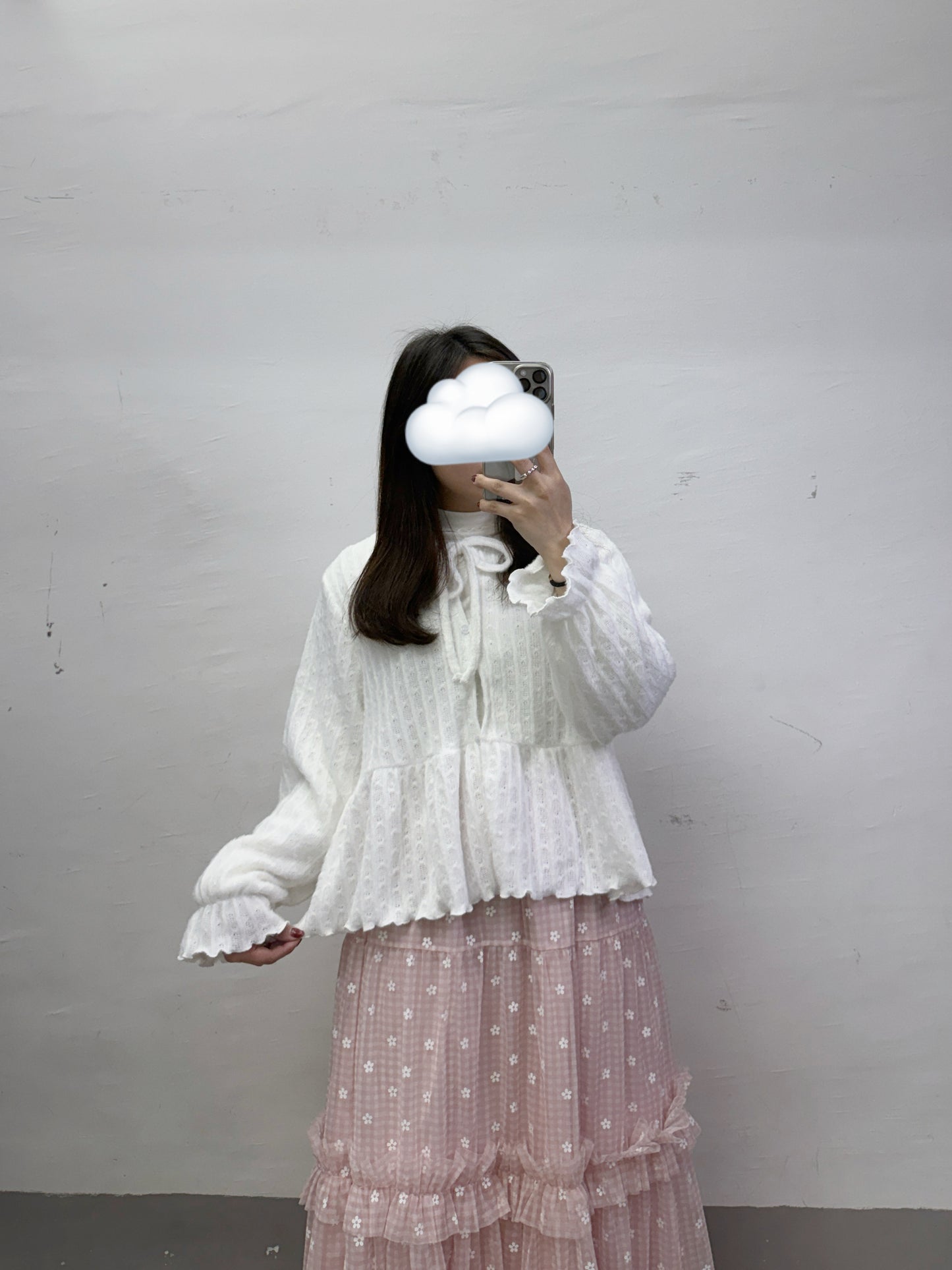 【新品優惠】暗花紋綁帶毛茸針織外襯丨4 col