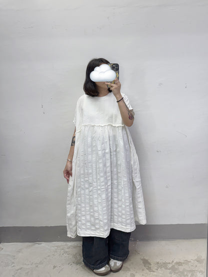 【新品優惠】暗直紋ruffle邊ops丨3 col