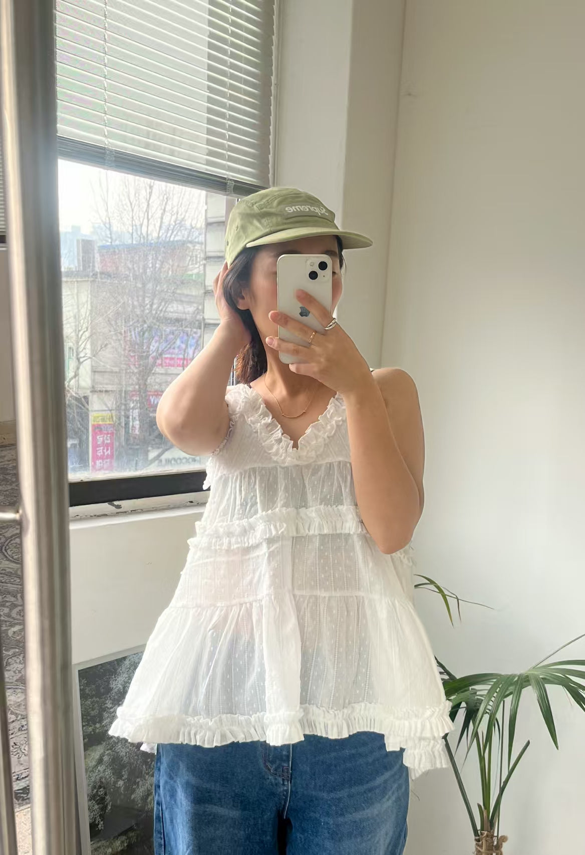 點點紋ruffle邊外搭丨2 col