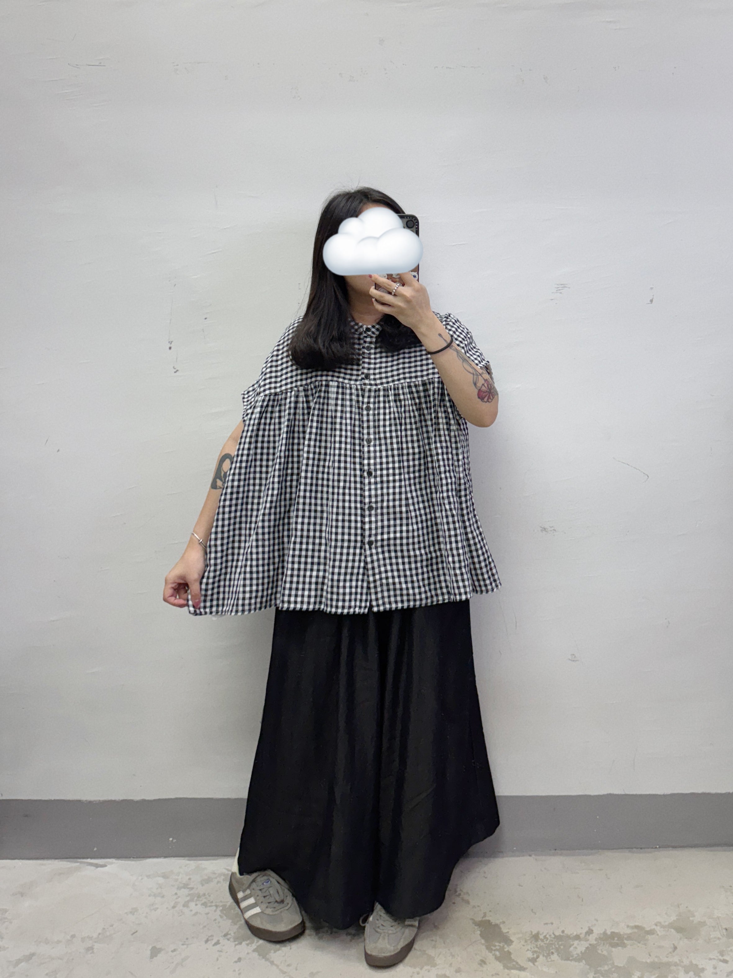【SALE】舒服棉料格紋top丨藍