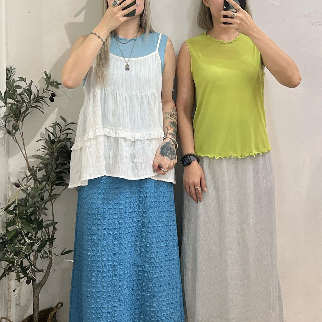 【SALE】日系感up!木耳邊透透背心內搭｜5 col