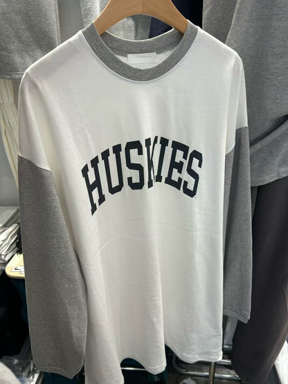 【SALE】拼色huskies print tee丨2 col