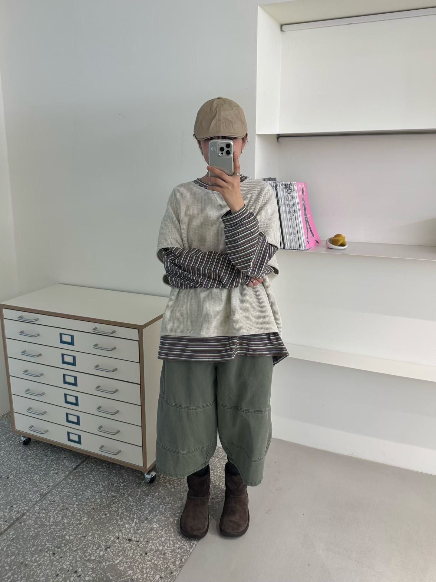 窩夫格紋背心外搭丨3 col