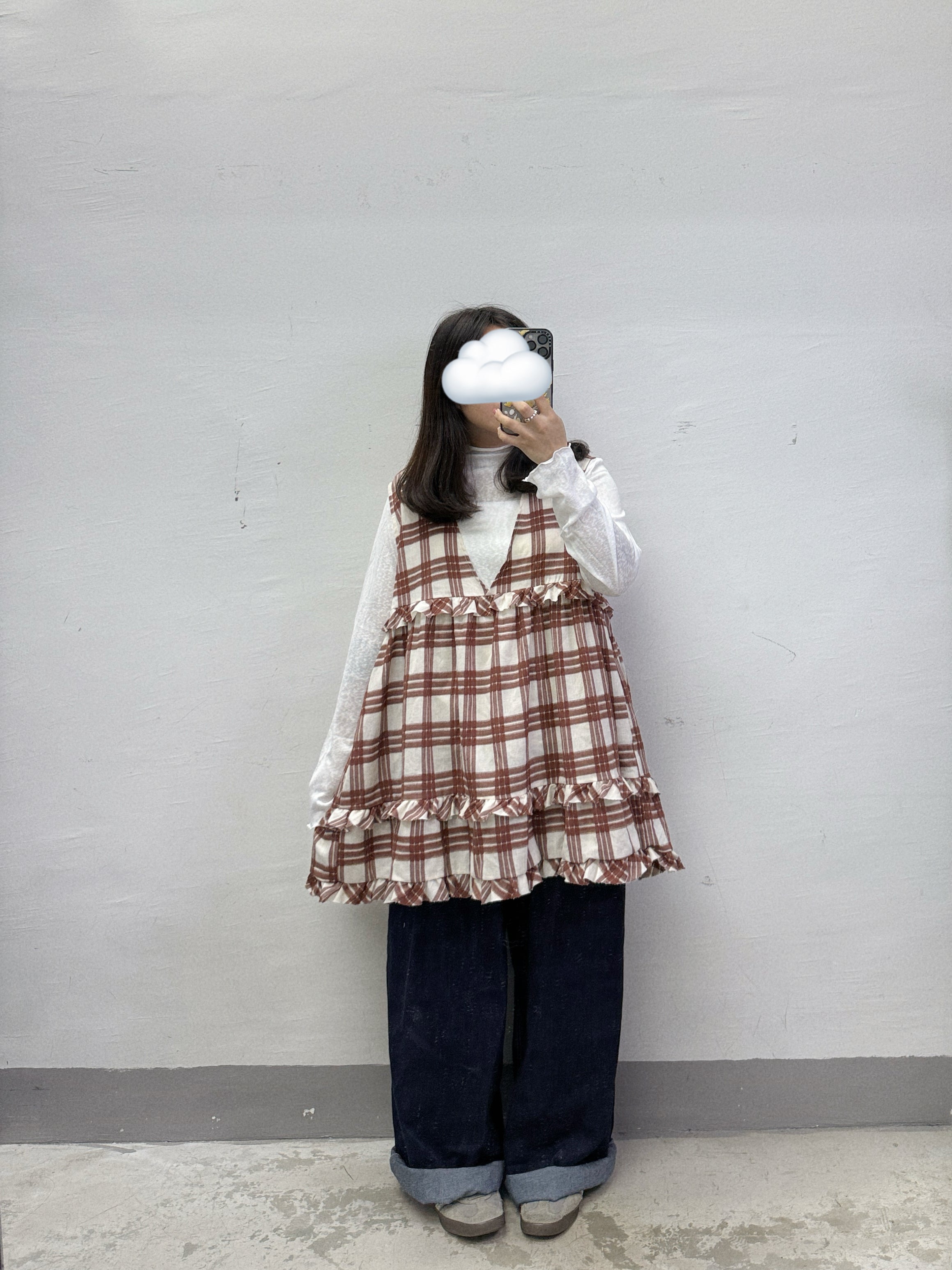 【SALE】2-way ruffle邊間紋外搭(有側袋)丨2 col