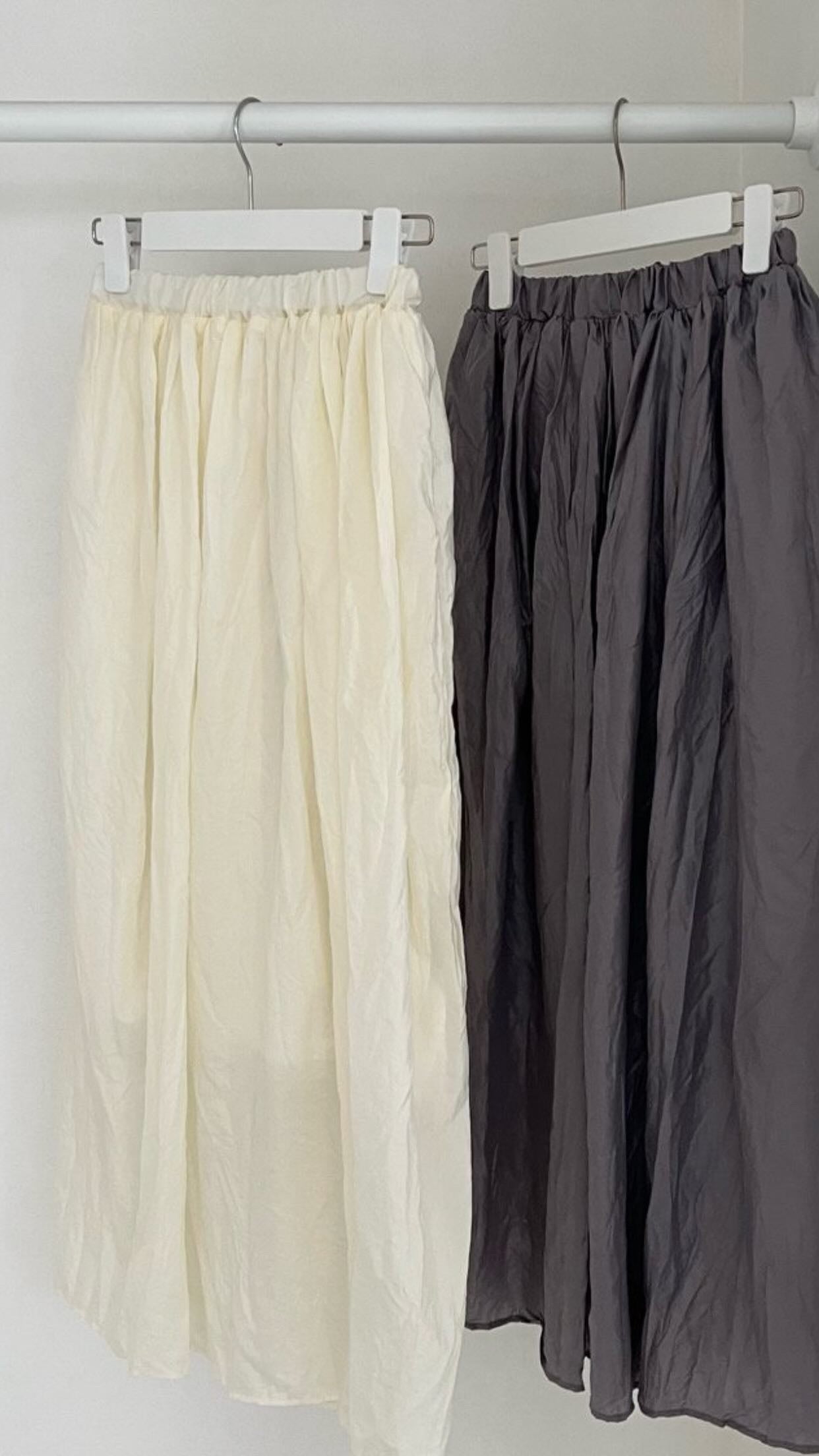 【SALE】嗦嗦料半身裙｜米白