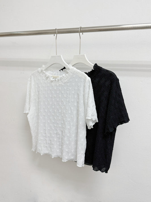 【新品優惠】質感花花直紋半透上衣丨2 col