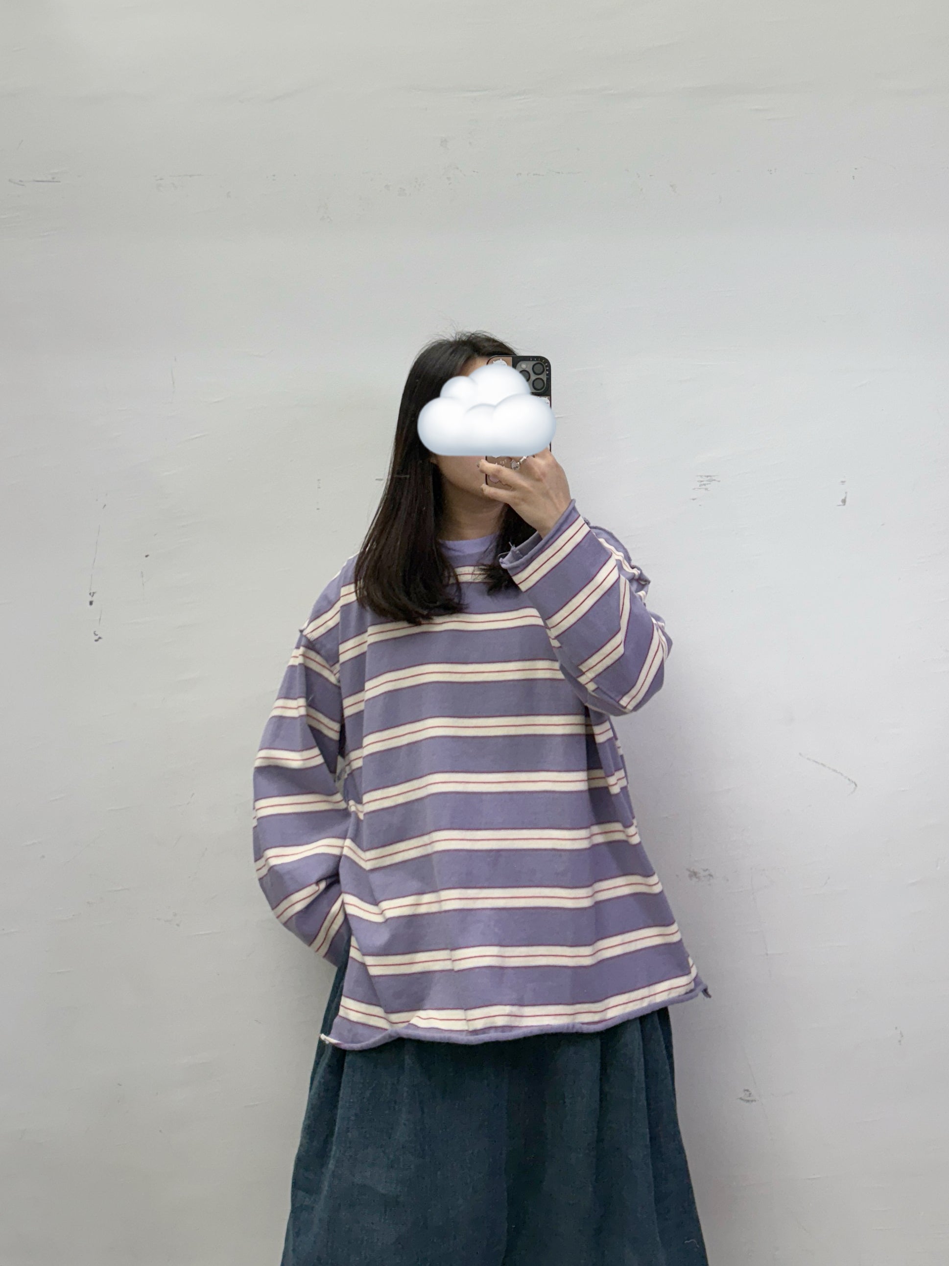 反車線拼色條紋上衣丨3 col