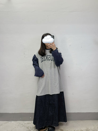 【SALE】拼色huskies print tee丨2 col