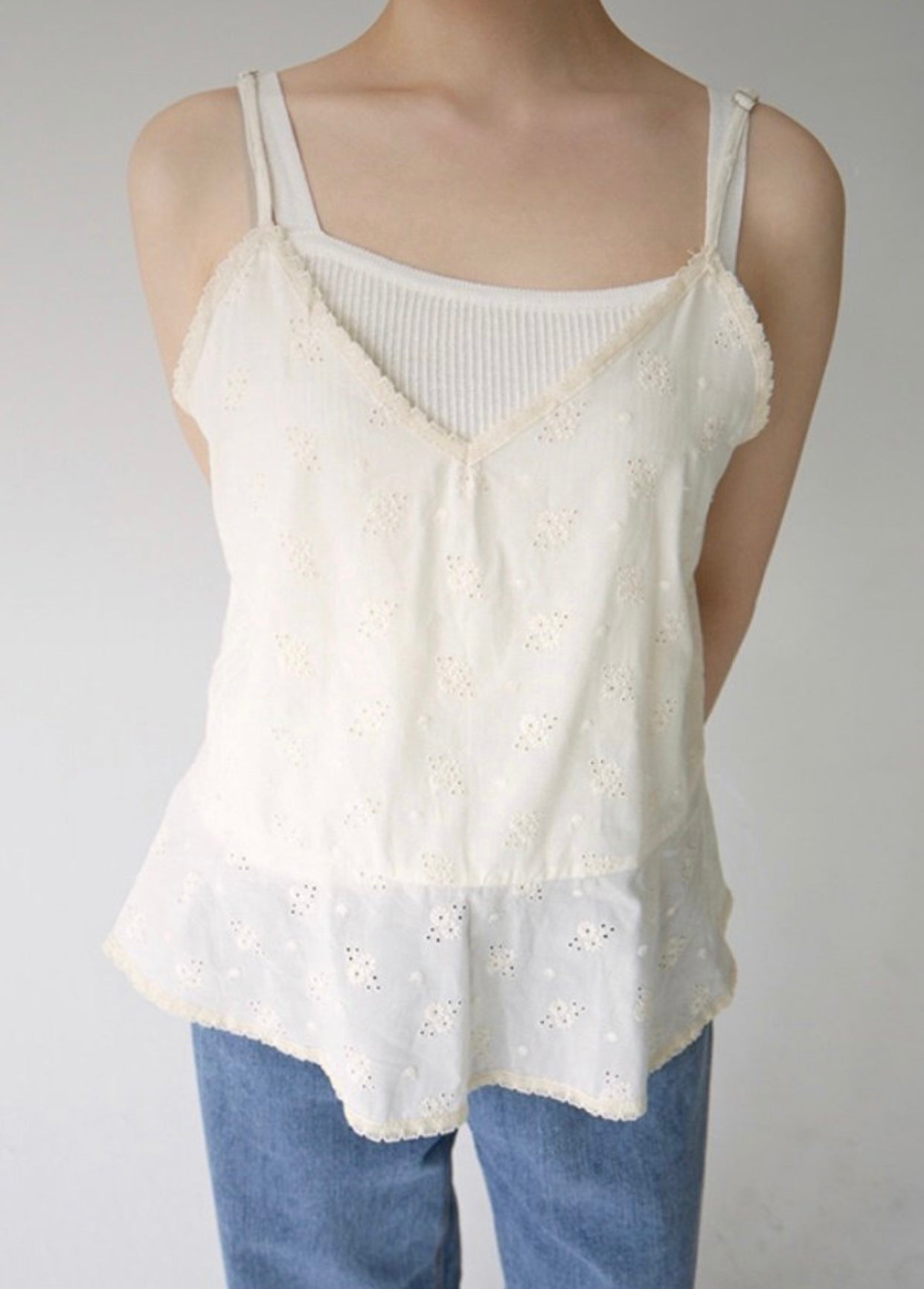 【SALE】刺繡通花外搭｜杏