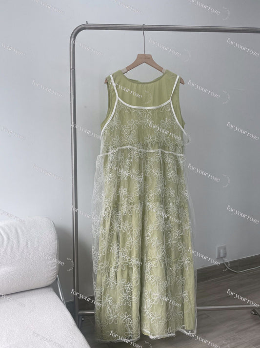 閃閃花刺繡透紗外搭ops丨2 col