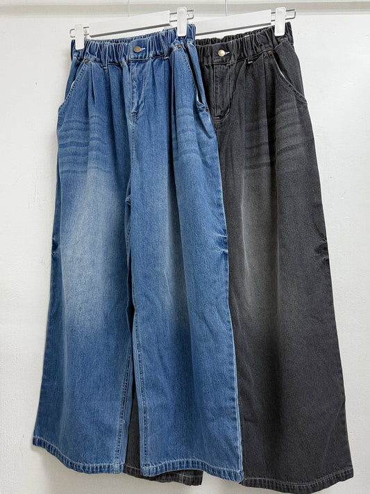 洗水色牛仔闊褲丨2 col