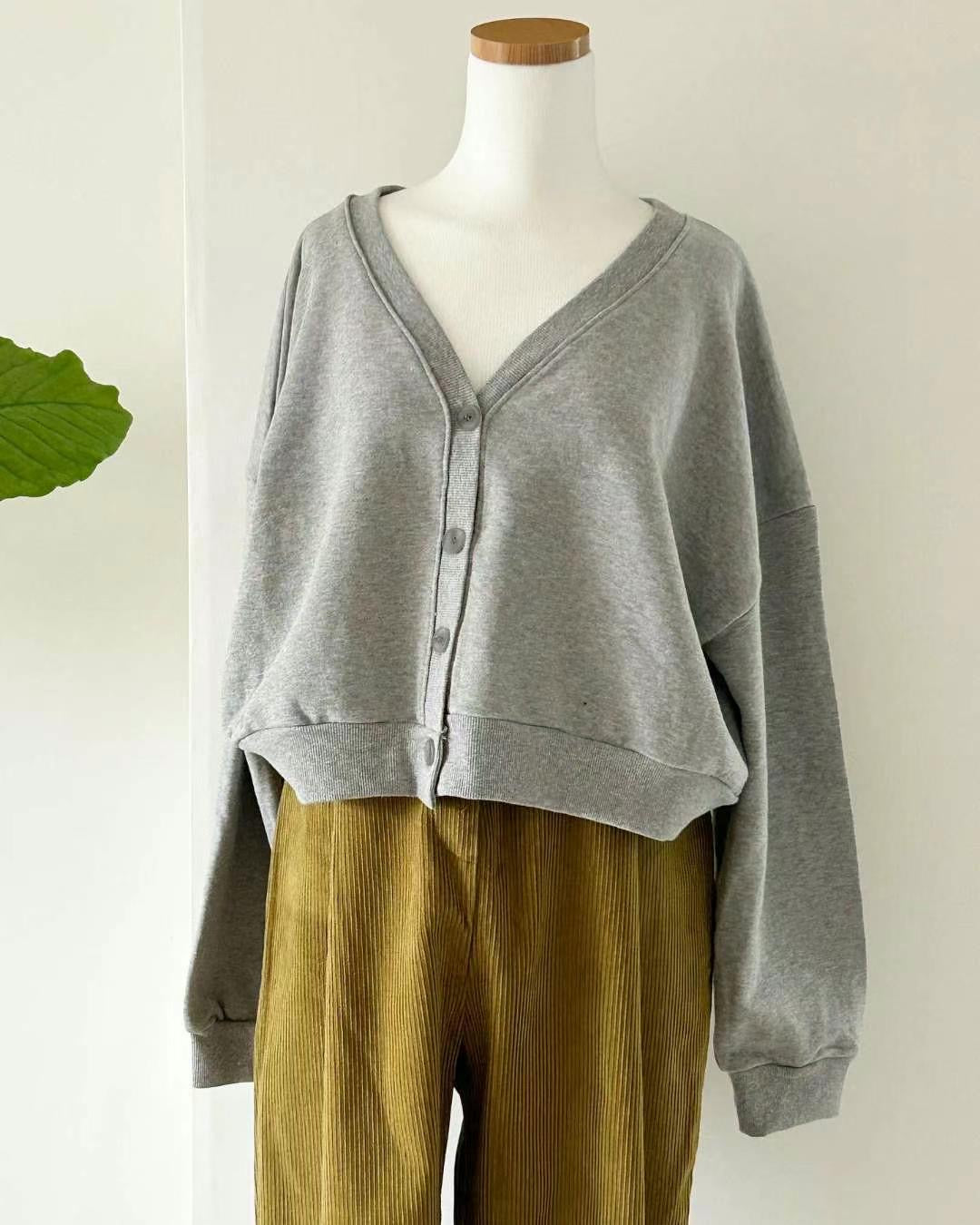 薄珠地棉料淨色外套｜2 col