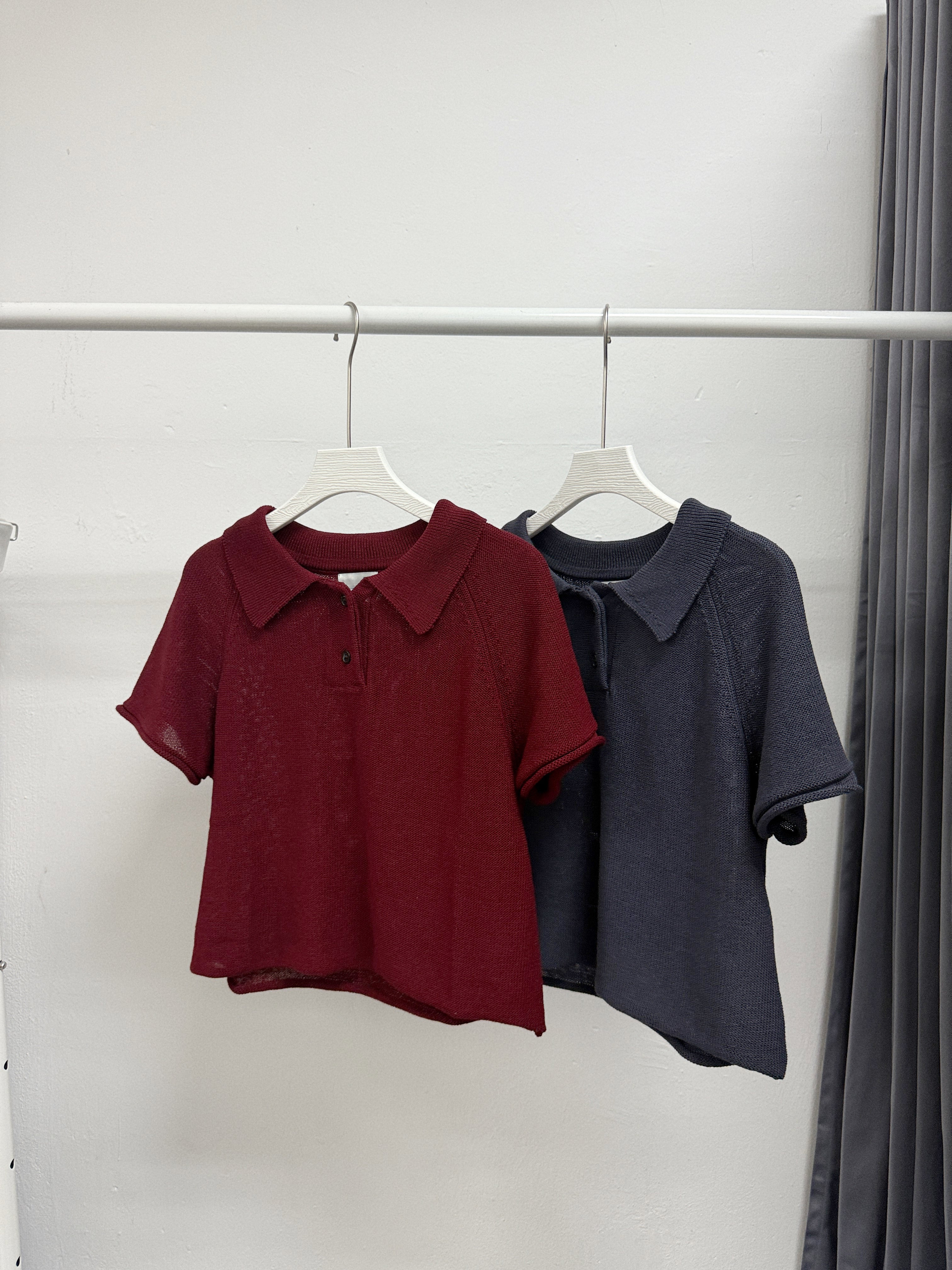 【SALE】通爽針織有領top丨黑