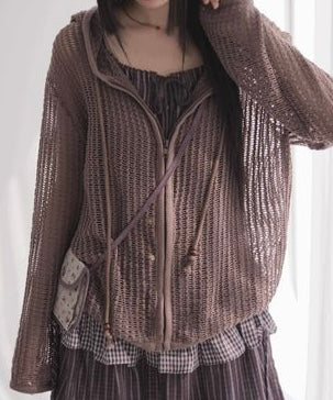 網網連帽拉鍊外套丨3 col