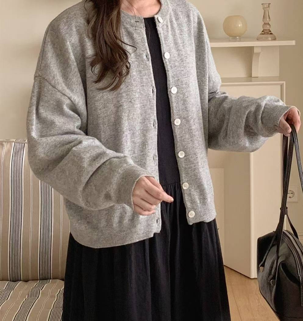 圓領闊身羊毛外套｜8 col