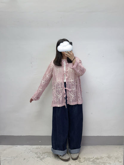 全橡筋牛仔闊褲