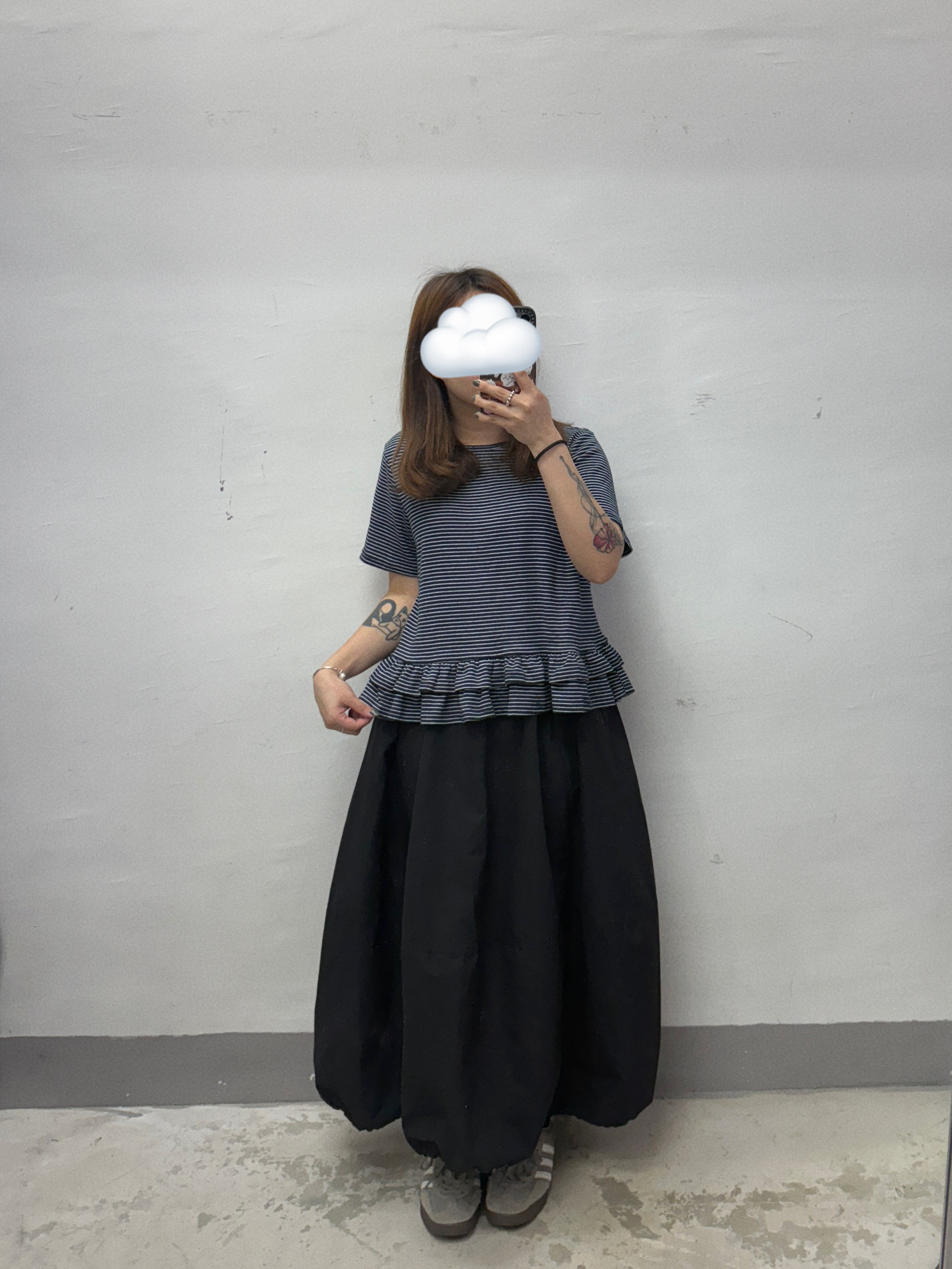 【SALE】嗦嗦風褸料半身裙(可束緊變泡泡裙)丨3 col