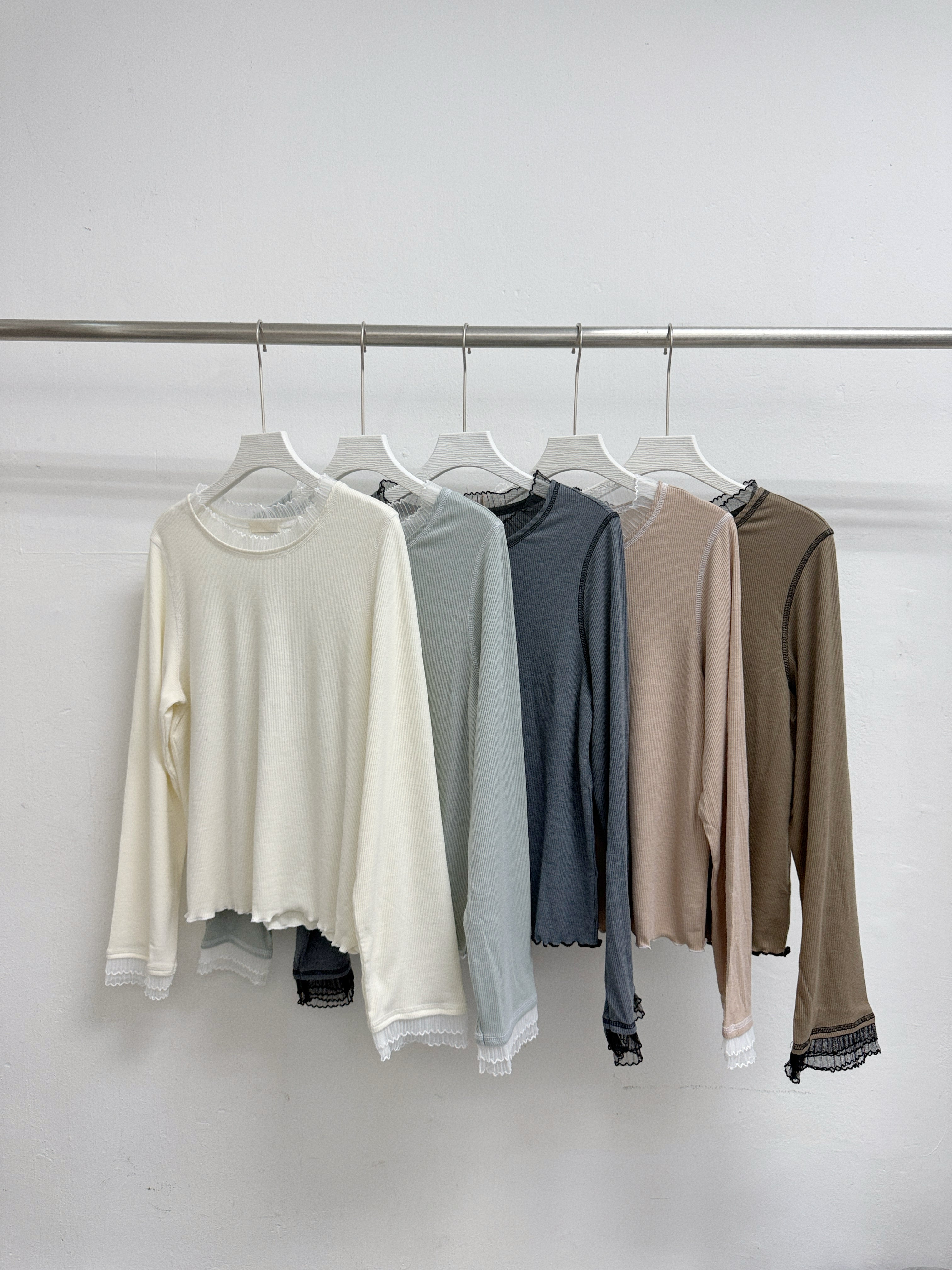【SALE】拼紗打底top丨5 col