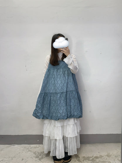 【新品優惠】暗紋泡泡中長ops/外搭丨4 col