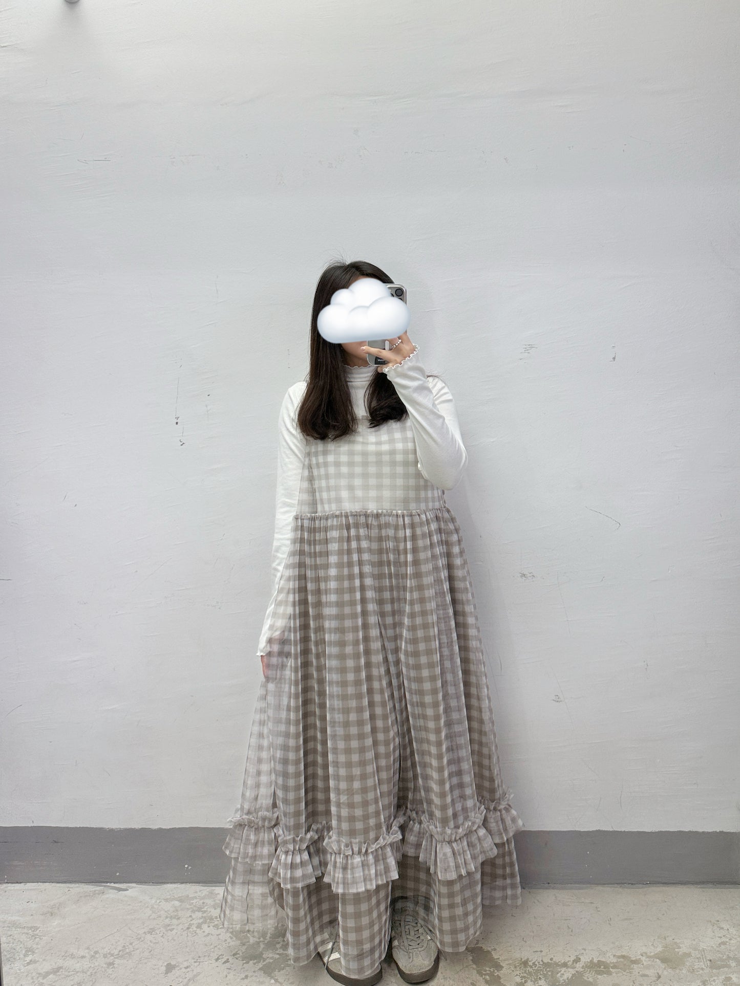 【SALE】紗紗格紋吊帶ops丨薄荷綠