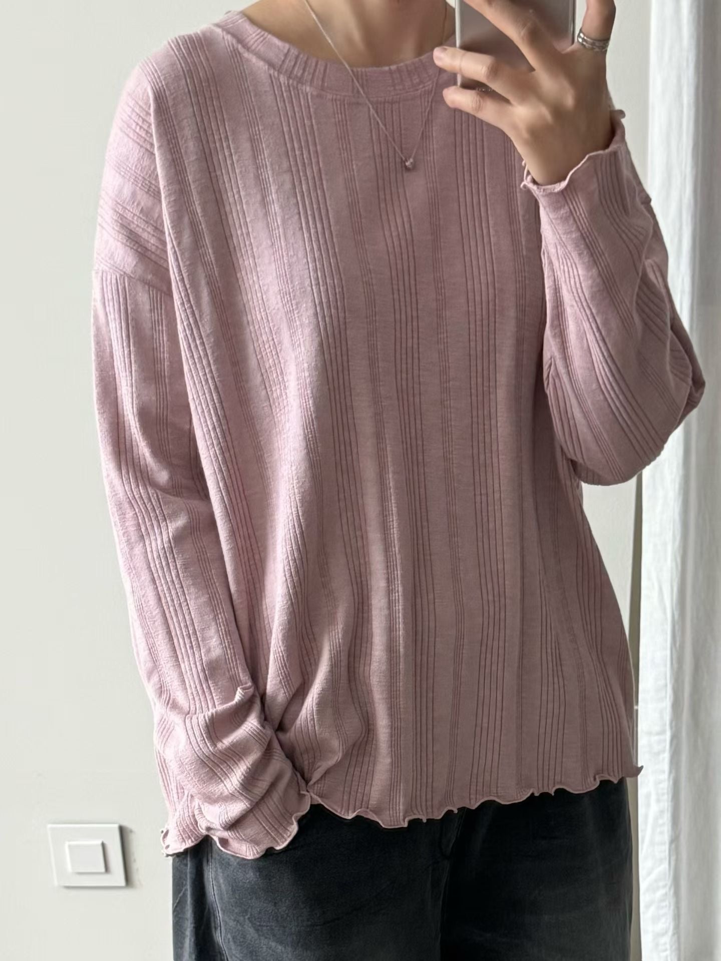 暗紋圓領basic top丨5 col