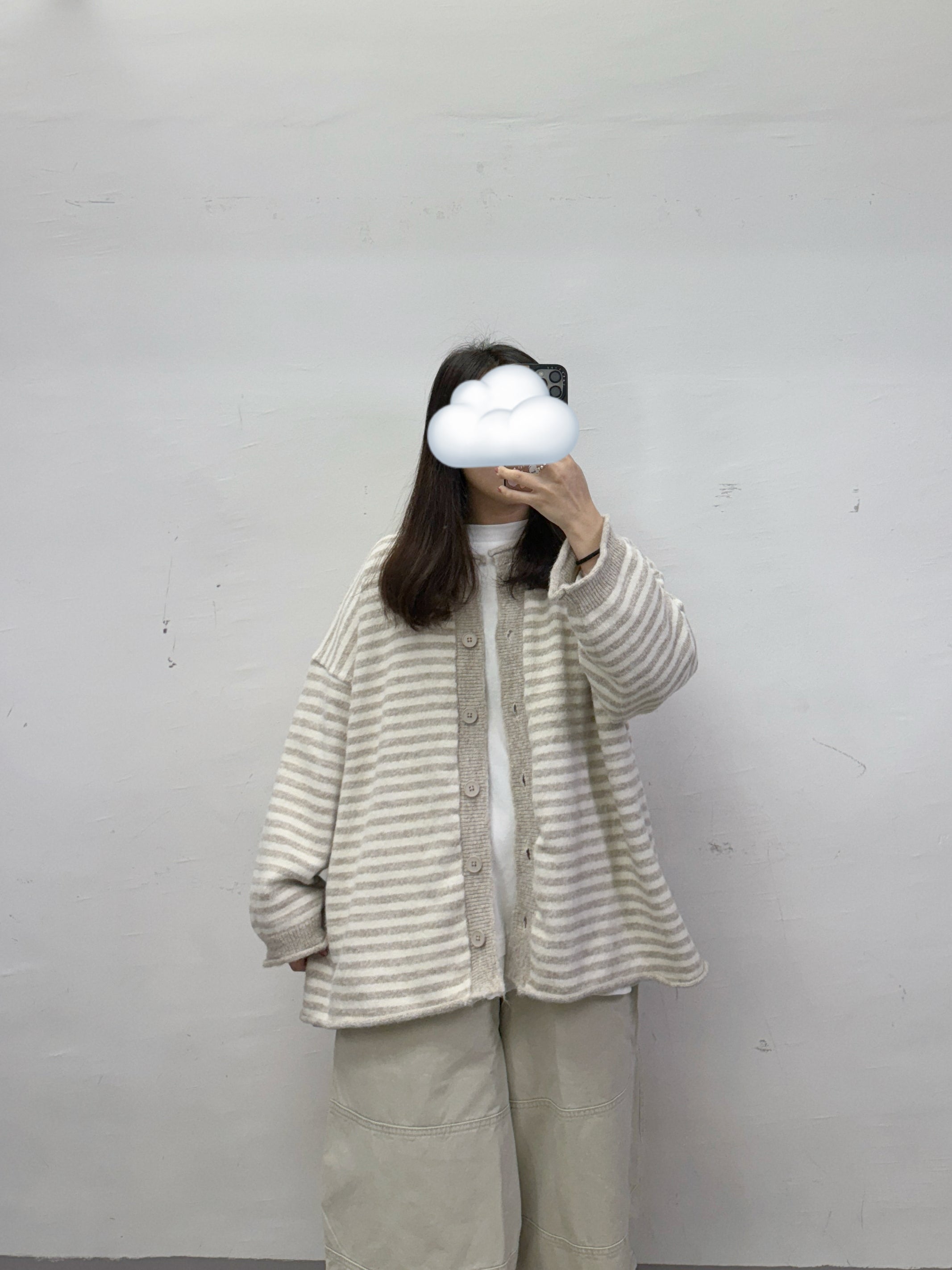 拼色條紋針織外套丨4 col