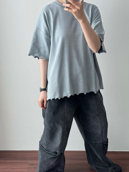 【SALE】ruffle邊闊型上衣丨白