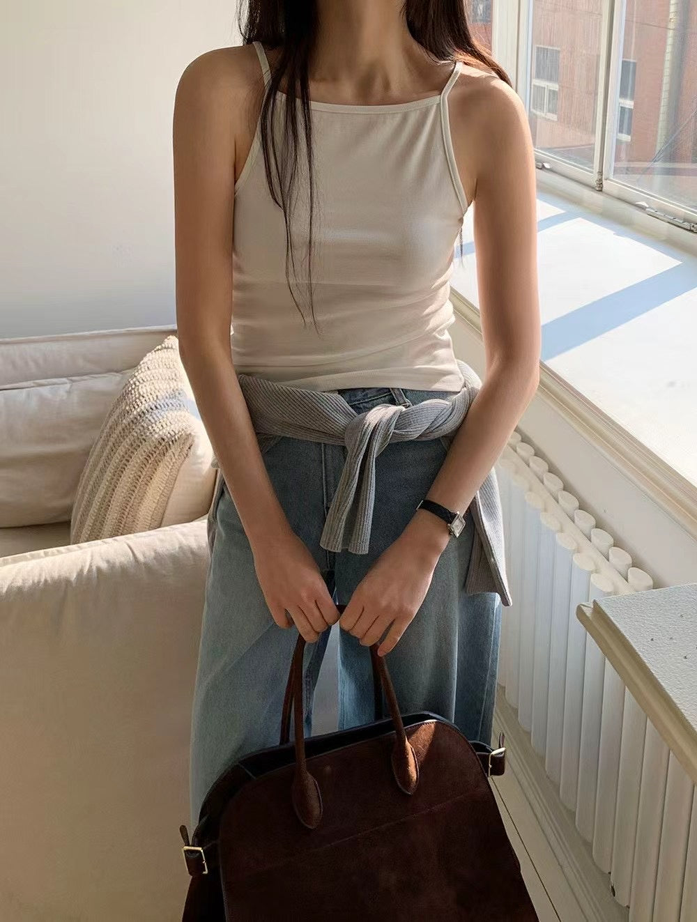 【SALE】入膊吊帶tank top丨黑