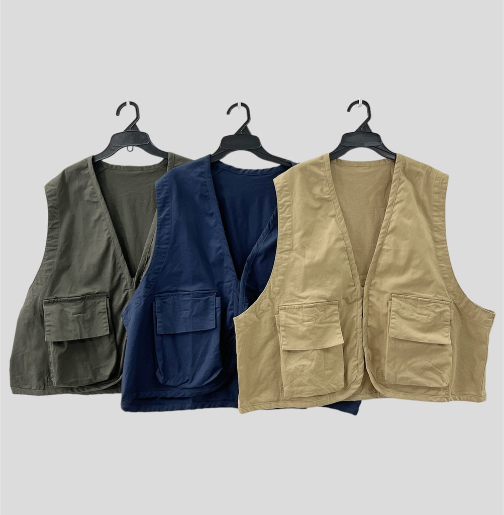 【SALE】worker vest｜藍 黃