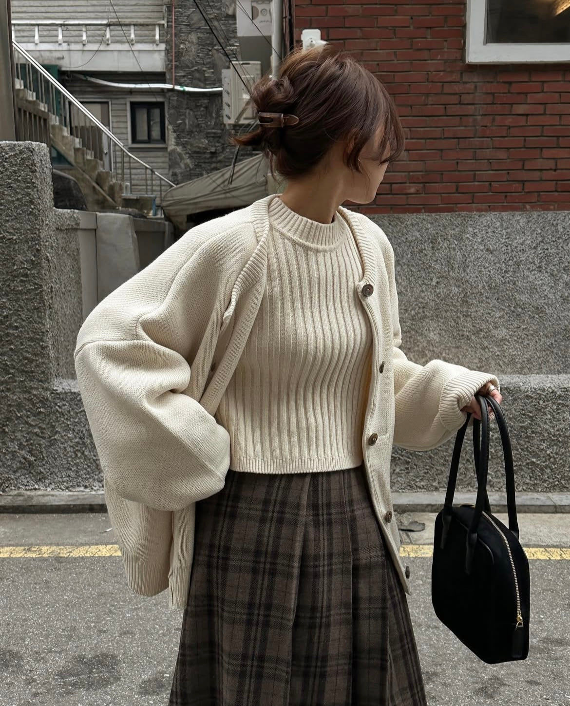 【熱賣comeback】圓領針織外套｜2 col