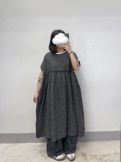 【新品優惠】暗直紋ruffle邊ops丨3 col