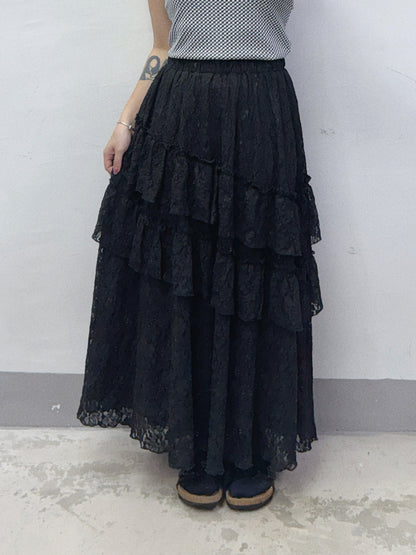 【SALE】lace ruffle邊半身裙丨3 col