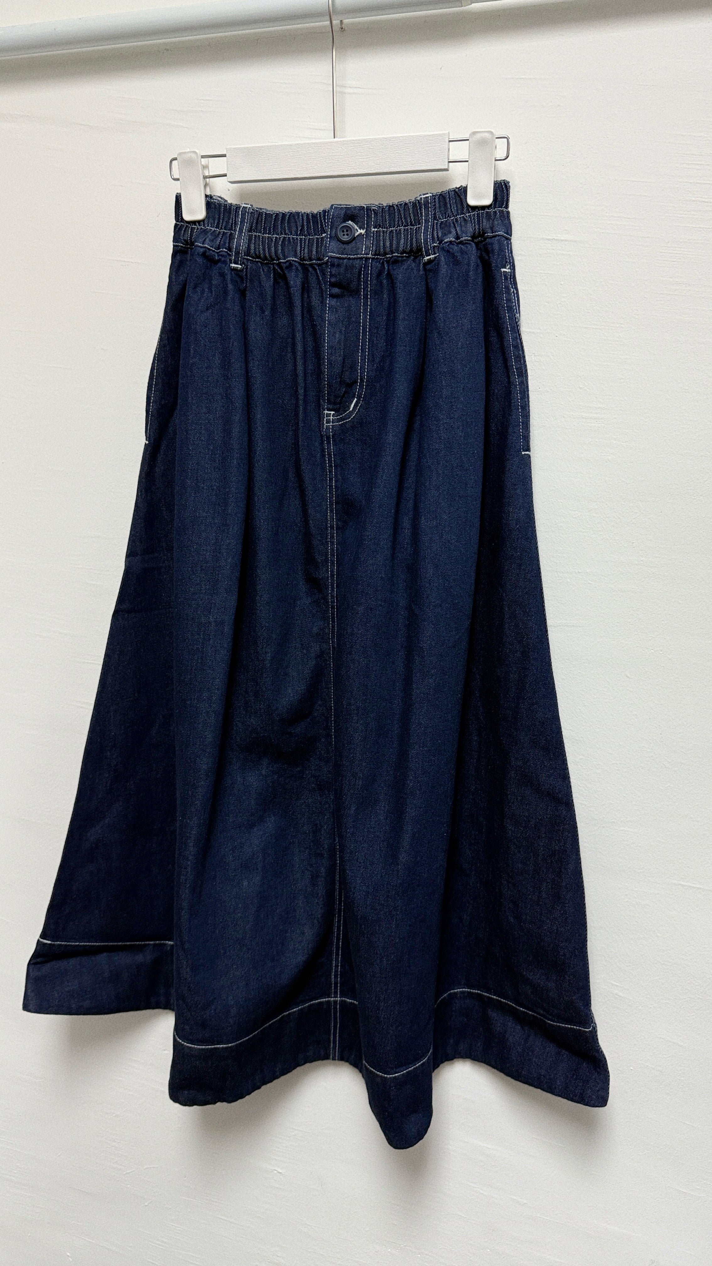 明線A-cut牛仔裙